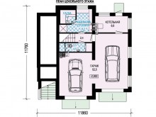 5-07c Проект трехэтажного дома с двойным гаражом